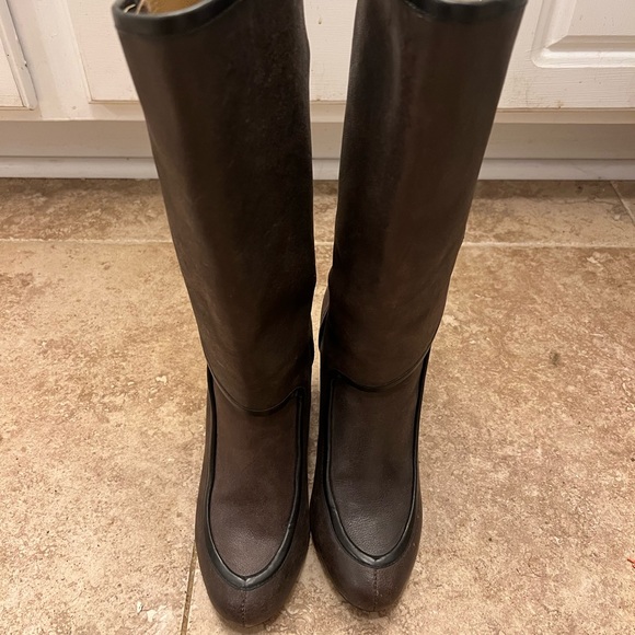 Balenciaga leather wedge brown boots - Picture 4 of 14